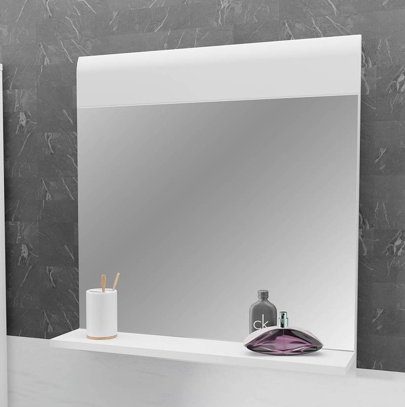 home24 Spiegel 60 x 61 x 14cm Weiß Spanplatte, foliert 60 x 61 x 14cm von home24