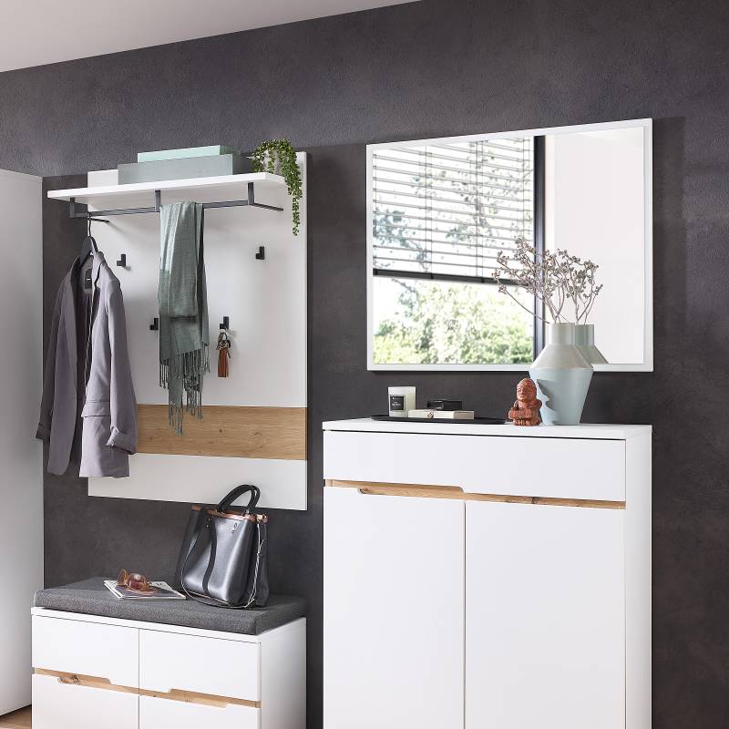 home24 Spiegel 80 x 70 x 2cm Weiß MDF Mitteldichte Holzfaserplatte , foliert 80 x 70 x 2cm von home24