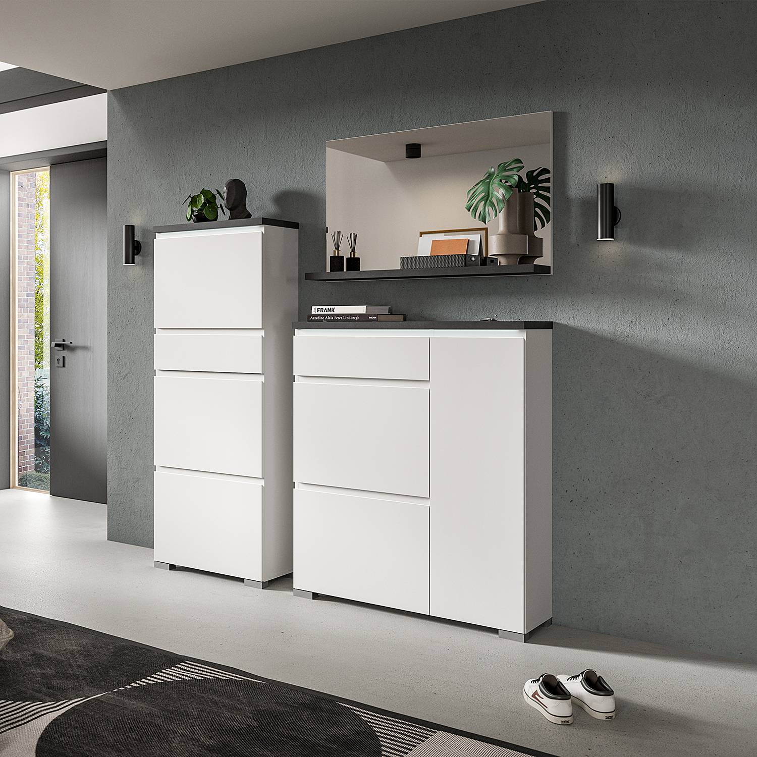 home24 Spiegel 95cm Weiß/Weiß/Grau Spanplatte, beschichtet 95cm home24 Spiegel 95cm Weiß/Weiß/Grau Spanplatte, beschichtet 95cm von home24