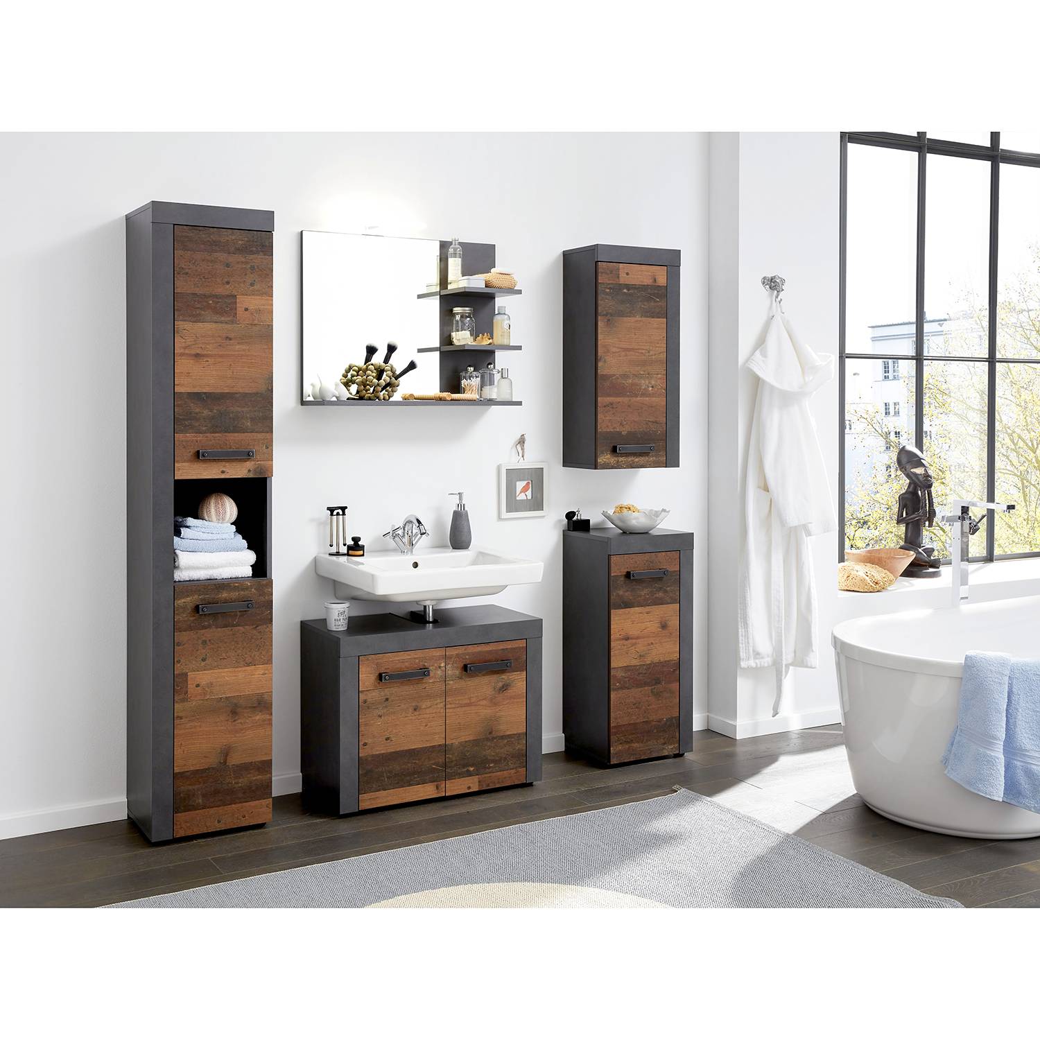 home24 Spiegel Indy II 72 x 57 x 20cm Grau Spanplatte, foliert 72 x 57 x 20cm home24 Spiegel Indy II 72 x 57 x 20cm Grau Spanplatte, foliert 72 x 57 x 20cm von home24