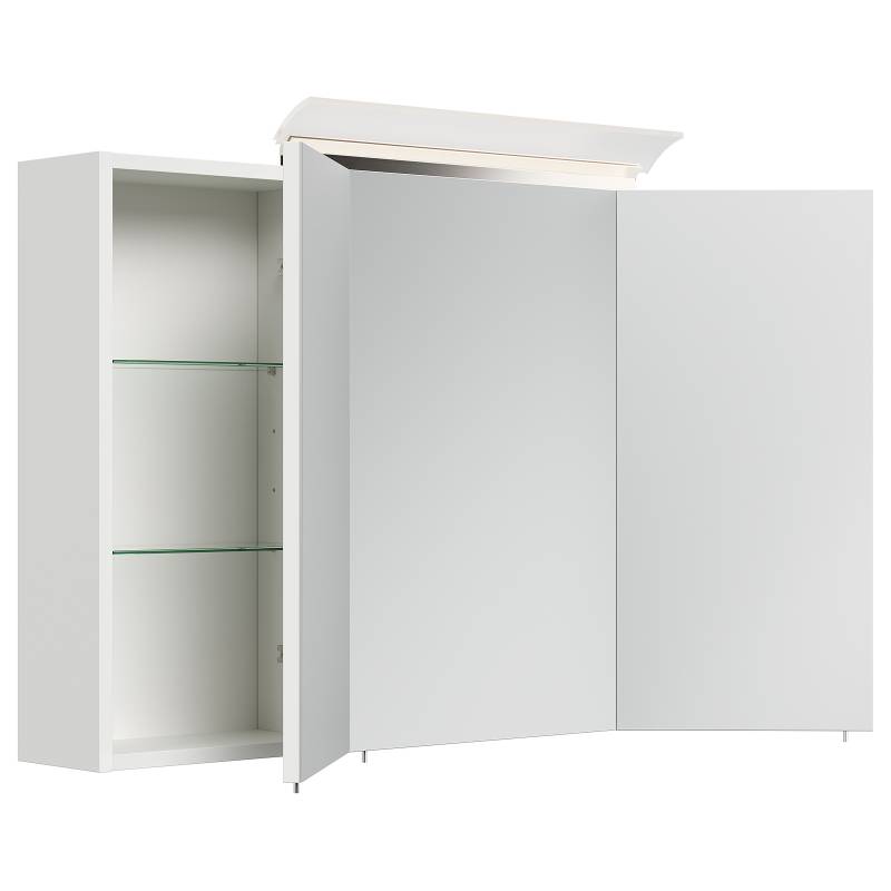 home24 Spiegelschrank Acrylglaslampe 120cm Weiß/Hochglanz Weiß von home24