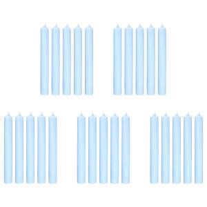 home24 Stabkerze RAINBOW 25er-Set 18cm Hellblau von home24