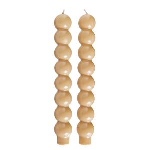 home24 Stabkerze BUBBLES 2er-Set 3 x 24 x 3cm Beige von home24