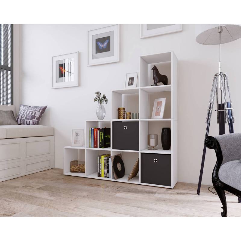 home24 Standregal Napoli Spanplatte, beschichtet Weiß/Weiß 143 x 139 x 29cm von home24