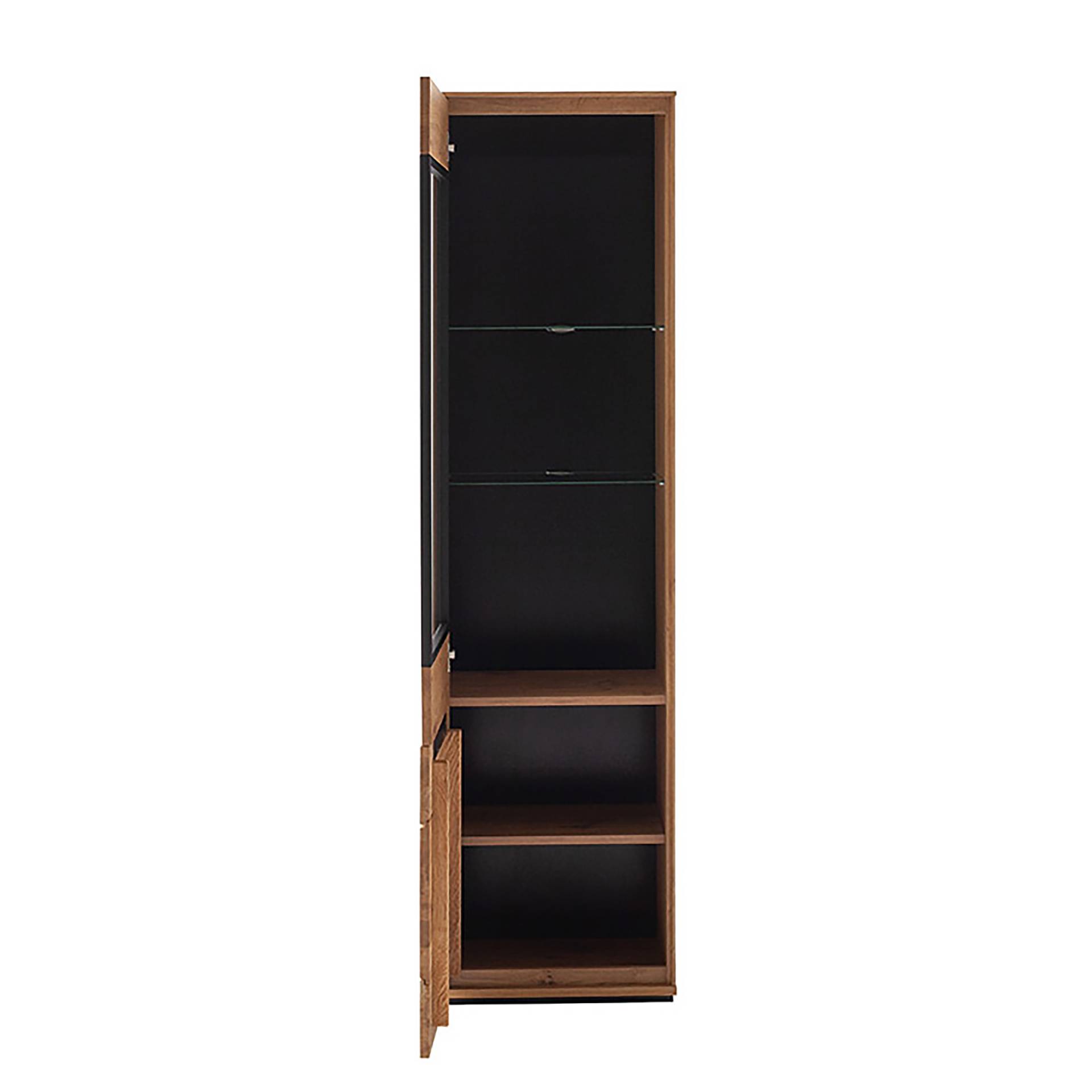 home24 Standvitrine 53 x 195 x 41cm Türanschlag links Braun von home24