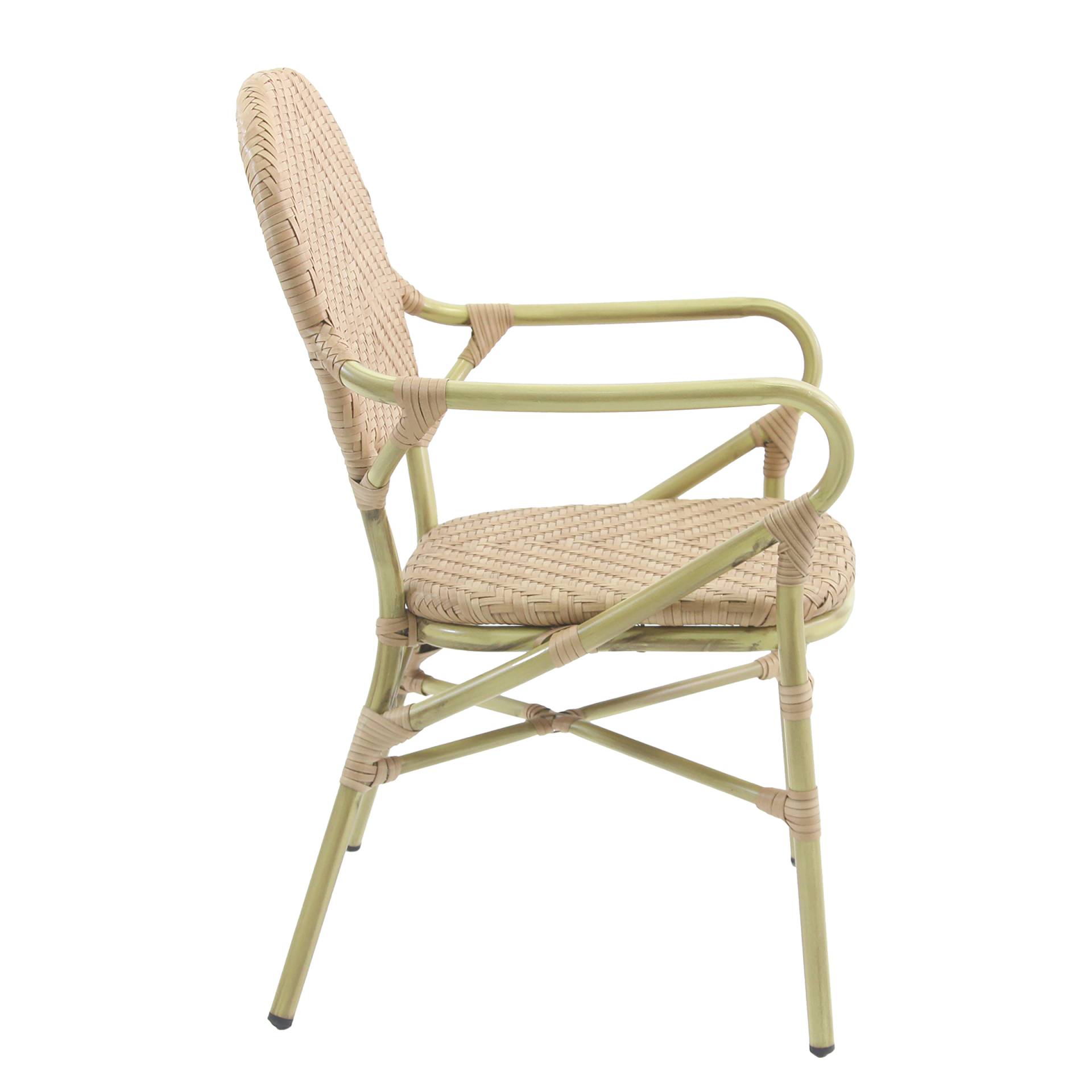 home24 Stapelstuhl Lardin mit Armlehnen Bezug: Polyethylen-Flachrattan Gestell: Aluminium, pulverbeschichtet Beige 56 x 89 x 64cm home24 Stapelstuhl Lardin mit Armlehnen Bezug: Polyethylen-Flachrattan Gestell: Aluminium, pulverbeschichtet Beige 56 x 89 x 64cm von home24