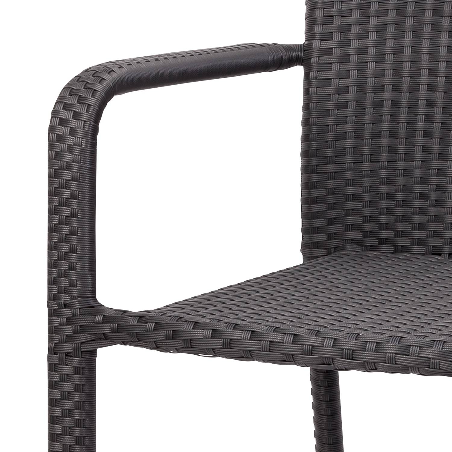 home24 Stapelstuhl Minas Gestell: Aluminium, pulverbeschichtet Bezug: Ranotex Schwarz 56 x 83 x 60cm von home24