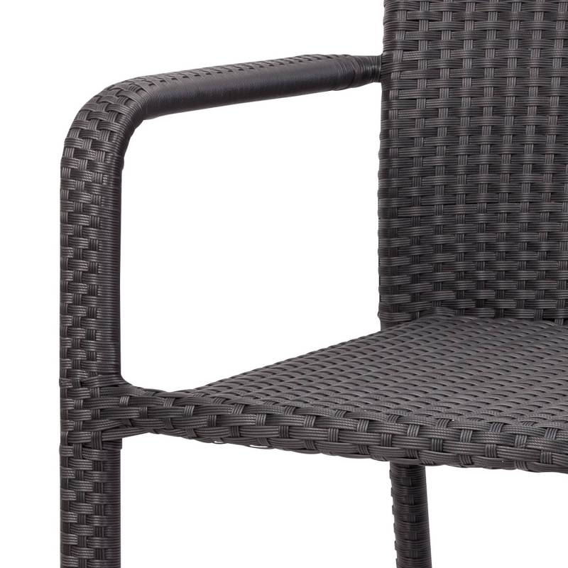 home24 Stapelstuhl Minas Gestell: Aluminium, pulverbeschichtet Bezug: Ranotex Schwarz 56 x 83 x 60cm von home24