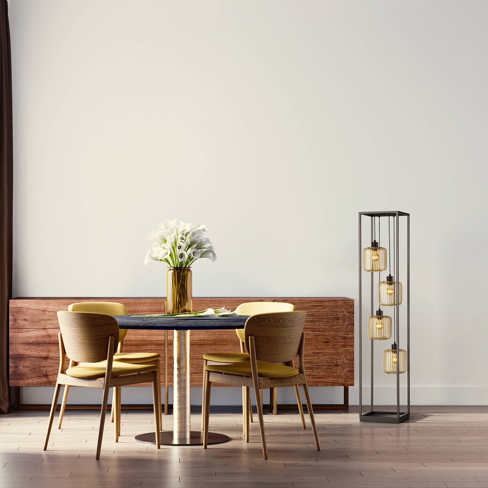 home24 Stehleuchte 30 x 150 x 30cm Schwarz/Gold Eisen, lackiert E27 home24 Stehleuchte 30 x 150 x 30cm Schwarz/Gold Eisen, lackiert E27 von home24