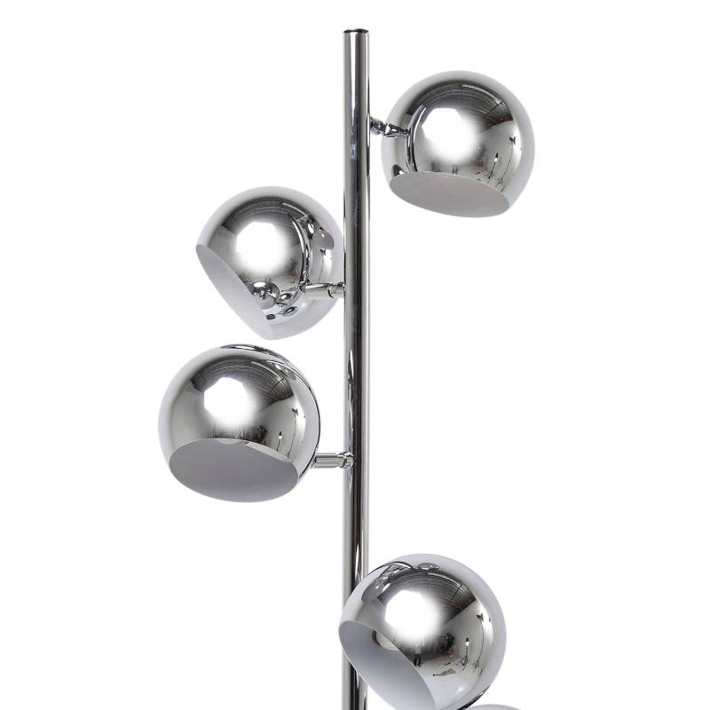 home24 Stehleuchte Calotta Chrome 40 x 200 x 40cm Silber Stahl, verchromt E14 von home24