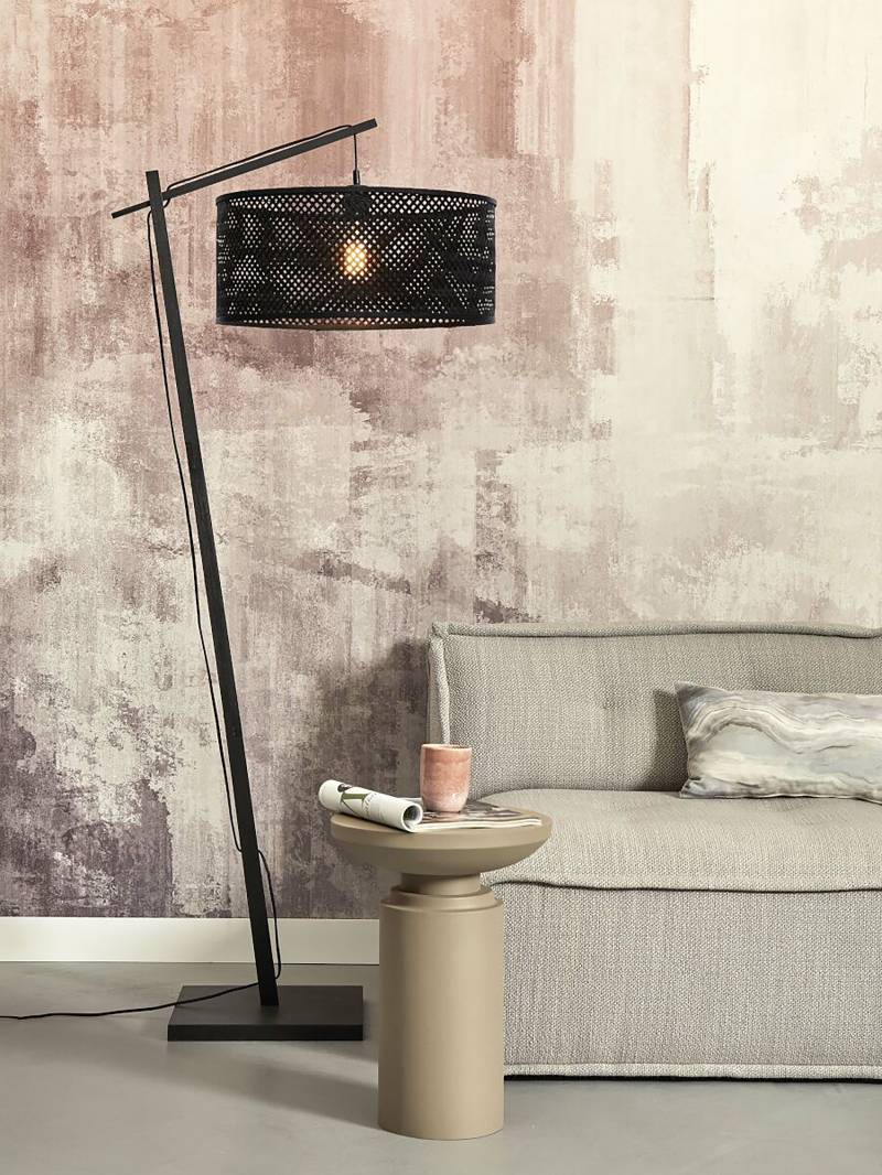 home24 Stehleuchte Java Typ A Ø 50cm Schwarz/Schwarz Material: Bambus E27 von home24