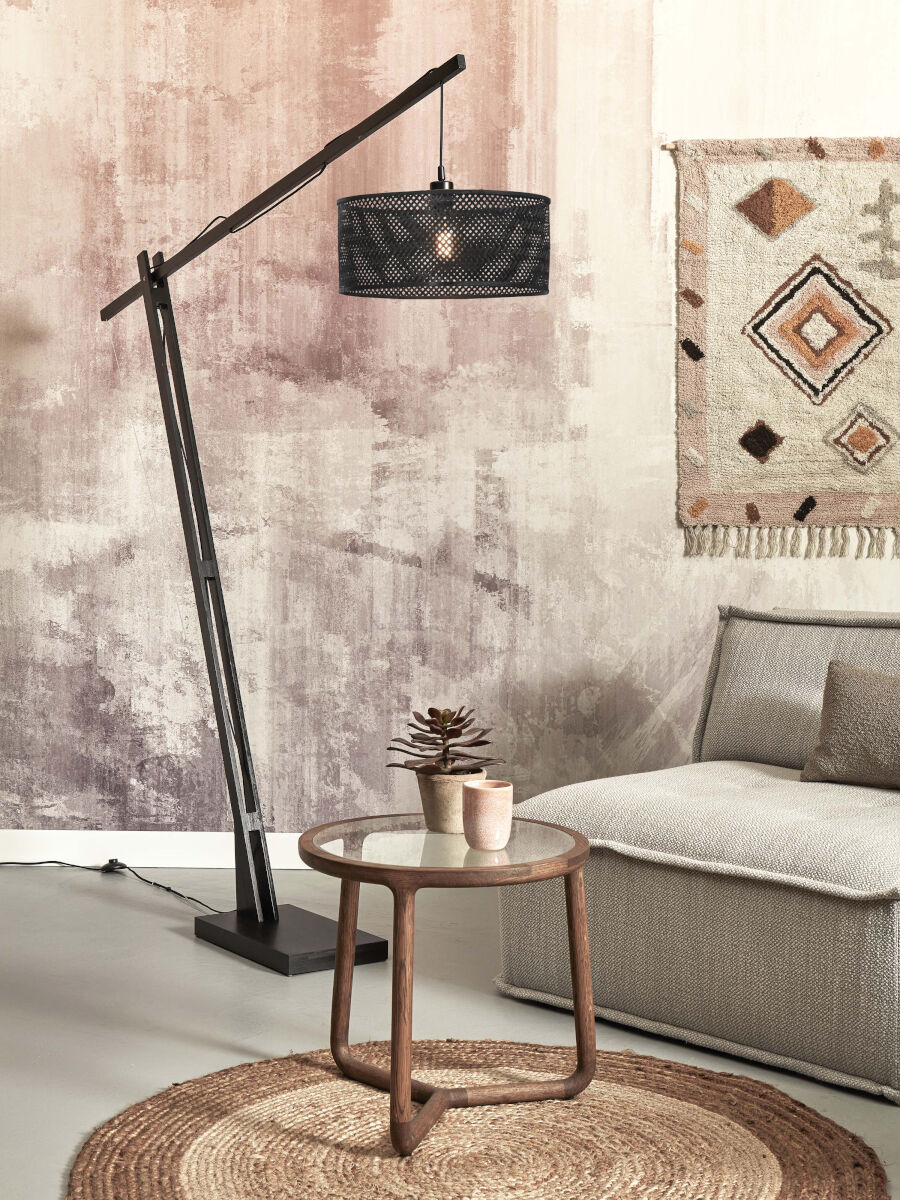 home24 Stehleuchte Java Typ C 175 x 207 x 50cm Schwarz/Schwarz Material: Bambus E27 von home24