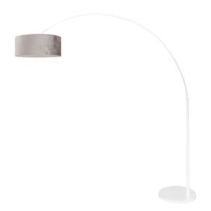 home24 Stehleuchte Sparkled Light 190 x 230 x 50cm Weiß/Taupe Samt E27 von home24