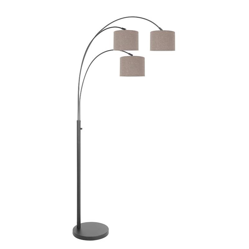 home24 Stehleuchte Sparkled Light Typ C 30 x 180 x 75cm Schwarz/Taupe Leinen E27 von home24