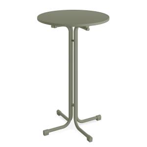 home24 Stehtisch Douron Tischplatte: MDF Mitteldichte Holzfaserplatte , beschichtet Gestell: Stahl, pulverbeschichtet Ø 80cm Grün/Khaki von home24