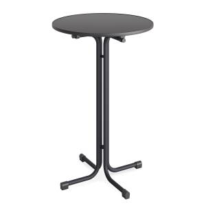 home24 Stehtisch Douron Tischplatte: MDF Mitteldichte Holzfaserplatte , beschichtet Gestell: Stahl, pulverbeschichtet Ø 80cm Schwarz/Schwarz von home24