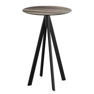 home24 Stehtisch Idomi rund A Tischplatte: Holzverbundplatte, melaminbeschichtet Gestell: Edelstahl, pulverbeschichtet Ø 70cm Multicolor/Altholz Dekor von home24
