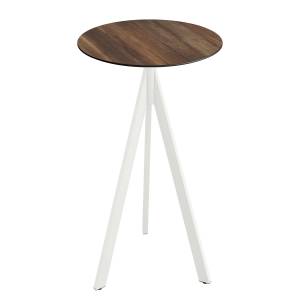 home24 Stehtisch Idomi rund B Tischplatte: Holzverbundplatte, melaminbeschichtet Gestell: Edelstahl, pulverbeschichtet Ø 70cm Multicolor/Altholz Dekor von home24