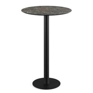home24 Stehtisch Idomi rund C Tischplatte: Holzverbundplatte, melaminbeschichtet Gestell: Edelstahl, pulverbeschichtet 70 x 109 x 70cm Grau/Marmor von home24