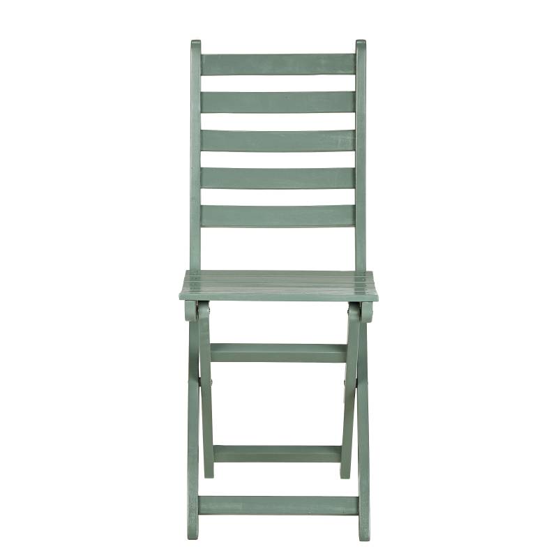home24 Stuhl 2er-Set Akazienholz Grün 50 x 86 x 36cm von home24