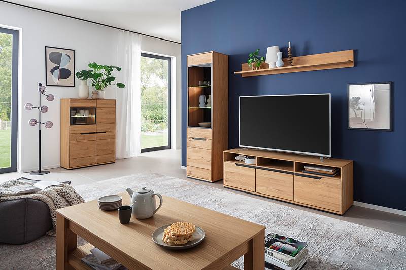 home24 TV-Lowboard - 153 cm Front: Massivholz Wildeiche, geölt Korpus: Spanplatte, furniert & geölt Rückwand: HDF Hochdichte Holzfaserplatte , foliert von home24