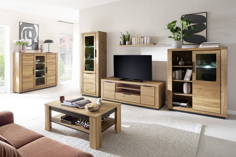 home24 TV-Lowboard 183 cm Front: Massivholz Eiche, geölt Korpus: MDF Mitteldichte Holzfaserplatte , foliert Braun 183 x 65 x 54cm home24 TV-Lowboard 183 cm Front: Massivholz Eiche, geölt Korpus: MDF Mitteldichte Holzfaserplatte , foliert Braun 183 x 65 x 54cm von home24