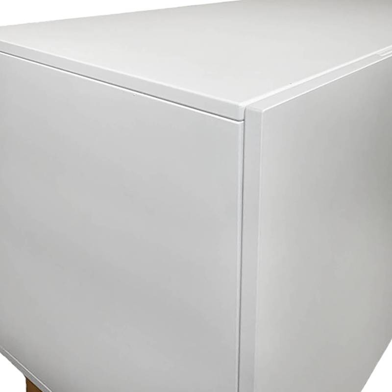 home24 TV-Lowboard Front & Korpus: MDF Mitteldichte Holzfaserplatte , lackiert Beine: Massivholz Pinie, lackiert Weiß 120cm von home24