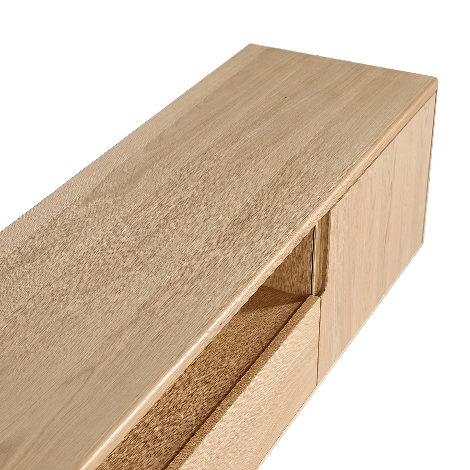 home24 TV-Lowboard Front: Massivholz Eiche, lackiert Korpus: MDF Mitteldichte Holzfaserplatte , furniert Braun/Beige 200 x 45 x 40cm home24 TV-Lowboard Front: Massivholz Eiche, lackiert Korpus: MDF Mitteldichte Holzfaserplatte , furniert Braun/Beige 200 x 45 x 40cm von home24