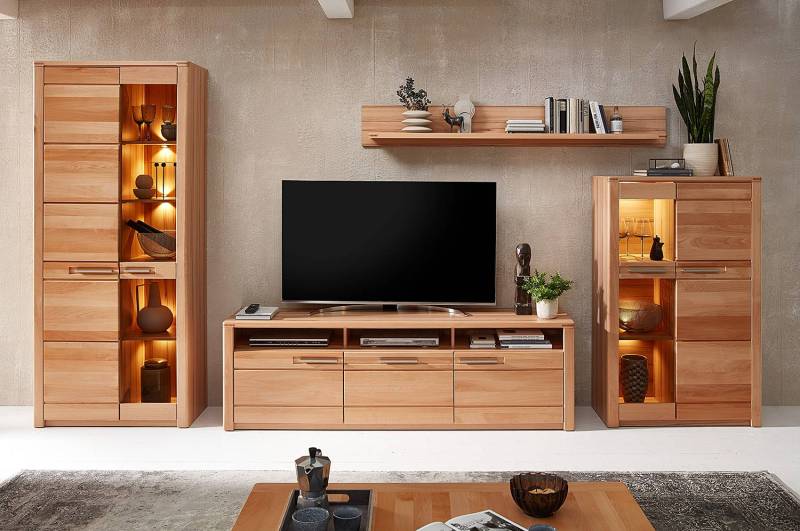 home24 TV-Lowboard Front: Massivholz Kernbuche, lackiert Korpus: Spanplatte, beschichtet Braun 190cm home24 TV-Lowboard Front: Massivholz Kernbuche, lackiert Korpus: Spanplatte, beschichtet Braun 190cm von home24