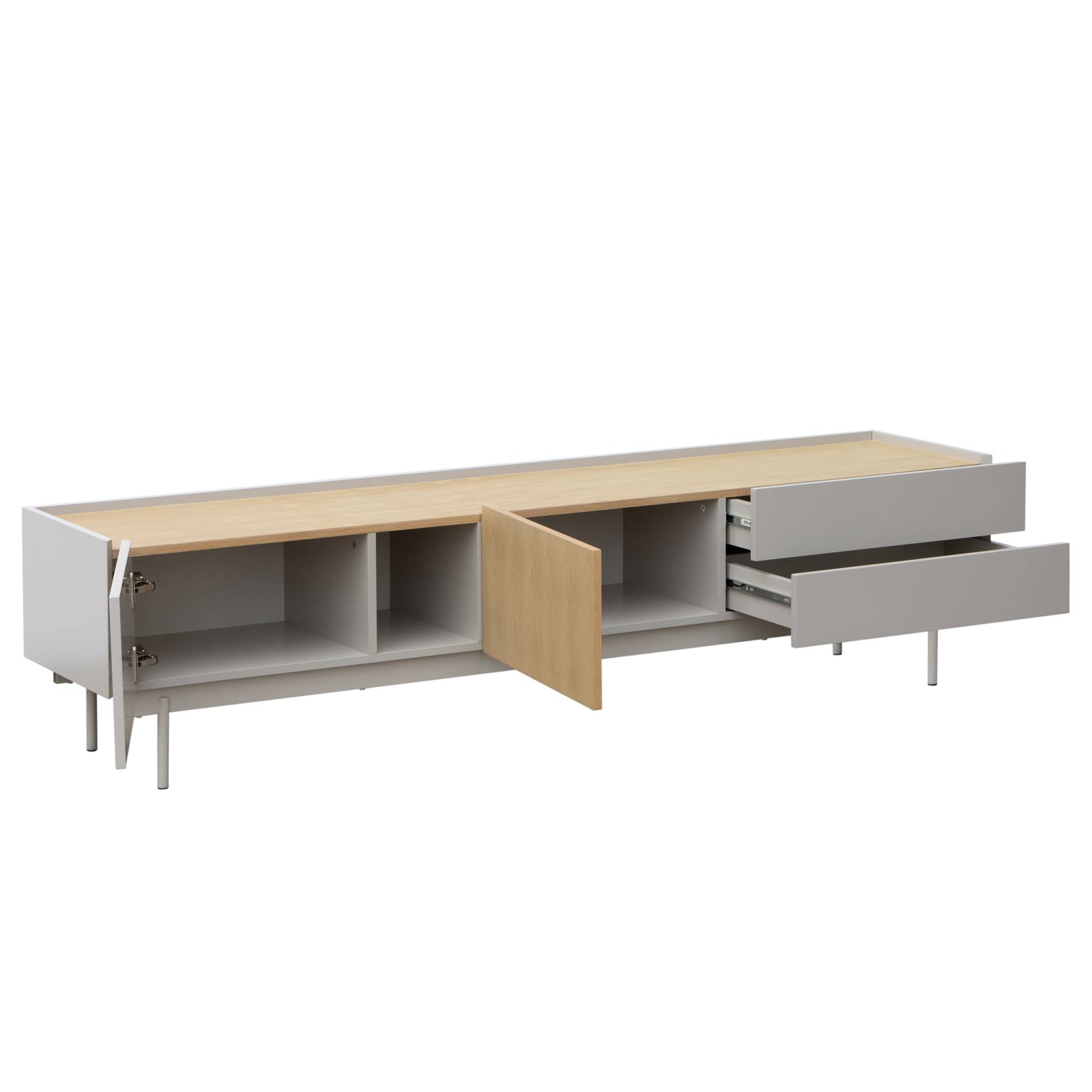 home24 TV-Lowboard Pearcy Front & Korpus: MDF Mitteldichte Holzfaserplatte , lackiert Deckplatte & Absetzung: MDF Mitteldichte Holzfaserplatte , von home24