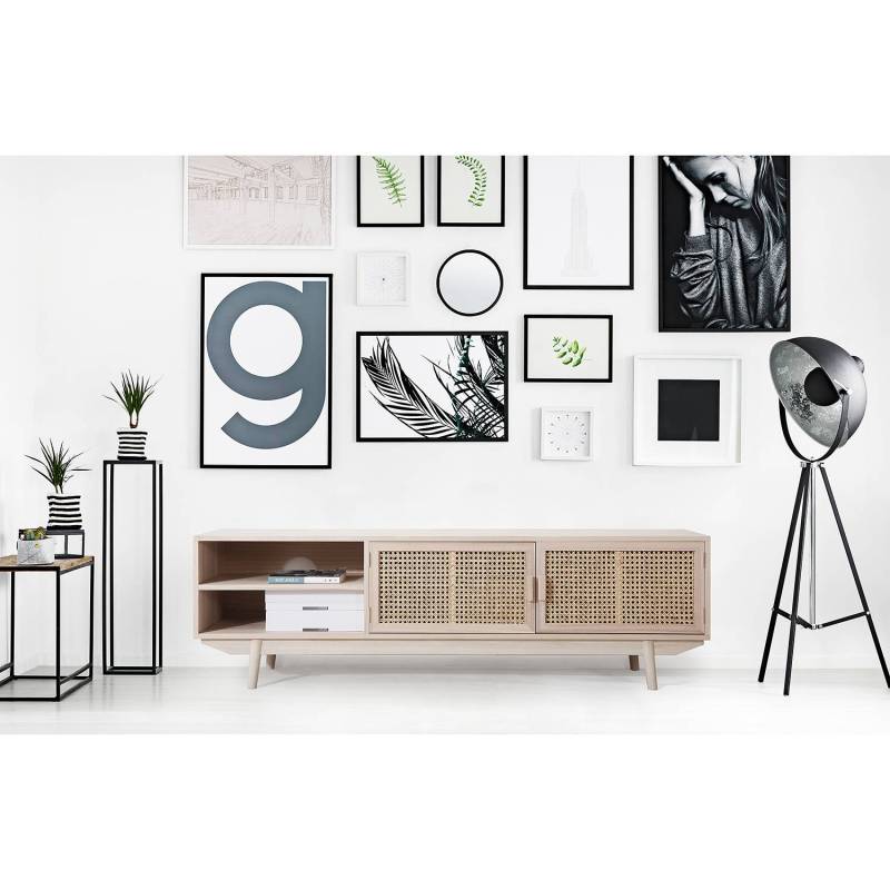home24 TV-Lowboard Pini Front: Wiener Geflecht aus Rattan Korpus: MDF Mitteldichte Holzfaserplatte , furniert Gestell: Massivholz Paulownia, lackiert home24 TV-Lowboard Pini Front: Wiener Geflecht aus Rattan Korpus: MDF Mitteldichte Holzfaserplatte , furniert Gestell: Massivholz Paulownia, lackiert von home24