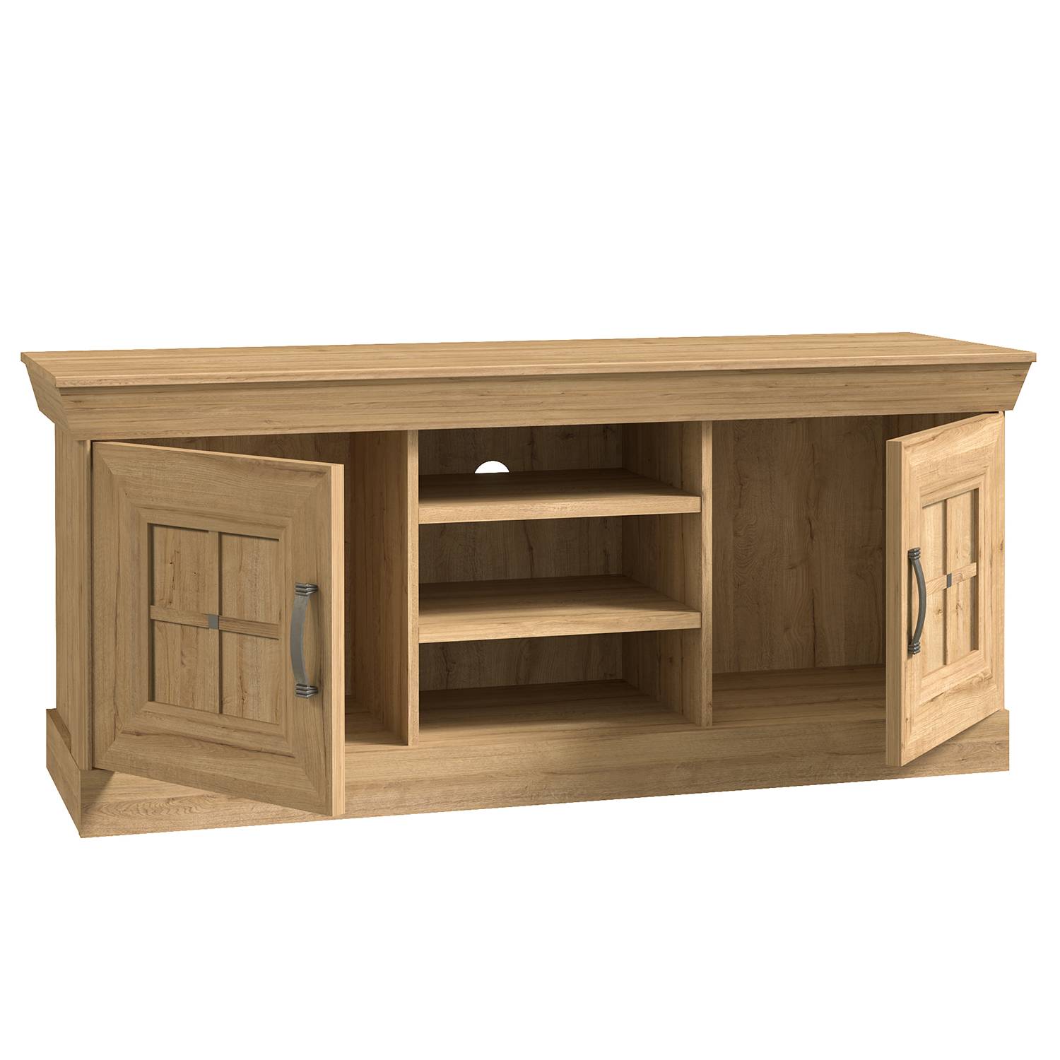 home24 TV-Lowboard Spanplatte, foliert Braun/Eiche Dekor 143 x 63 x 47cm home24 TV-Lowboard Spanplatte, foliert Braun/Eiche Dekor 143 x 63 x 47cm von home24