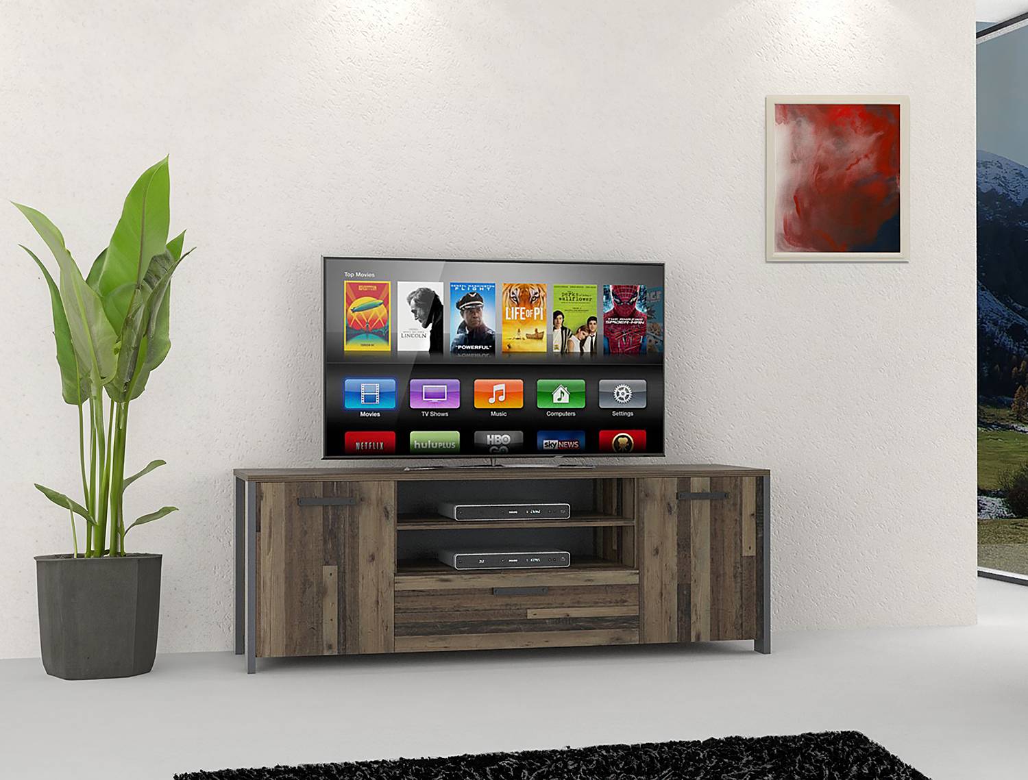 home24 TV-Lowboard Spanplatte, foliert Braun 181 x 64 x 42cm home24 TV-Lowboard Spanplatte, foliert Braun 181 x 64 x 42cm von home24