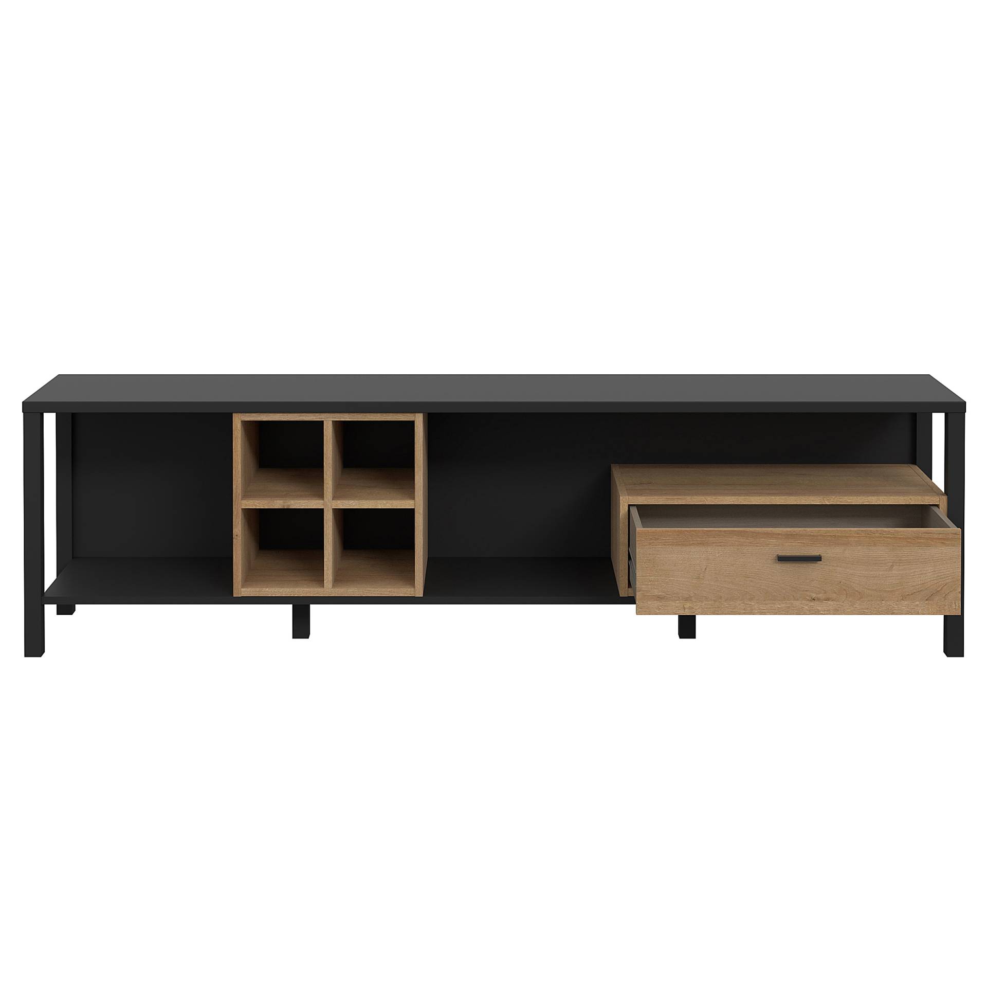 home24 TV-Lowboard mit Fächern Spanplatte, foliert Schwarz/Braun 181 x 50 x 40cm home24 TV-Lowboard mit Fächern Spanplatte, foliert Schwarz/Braun 181 x 50 x 40cm von home24