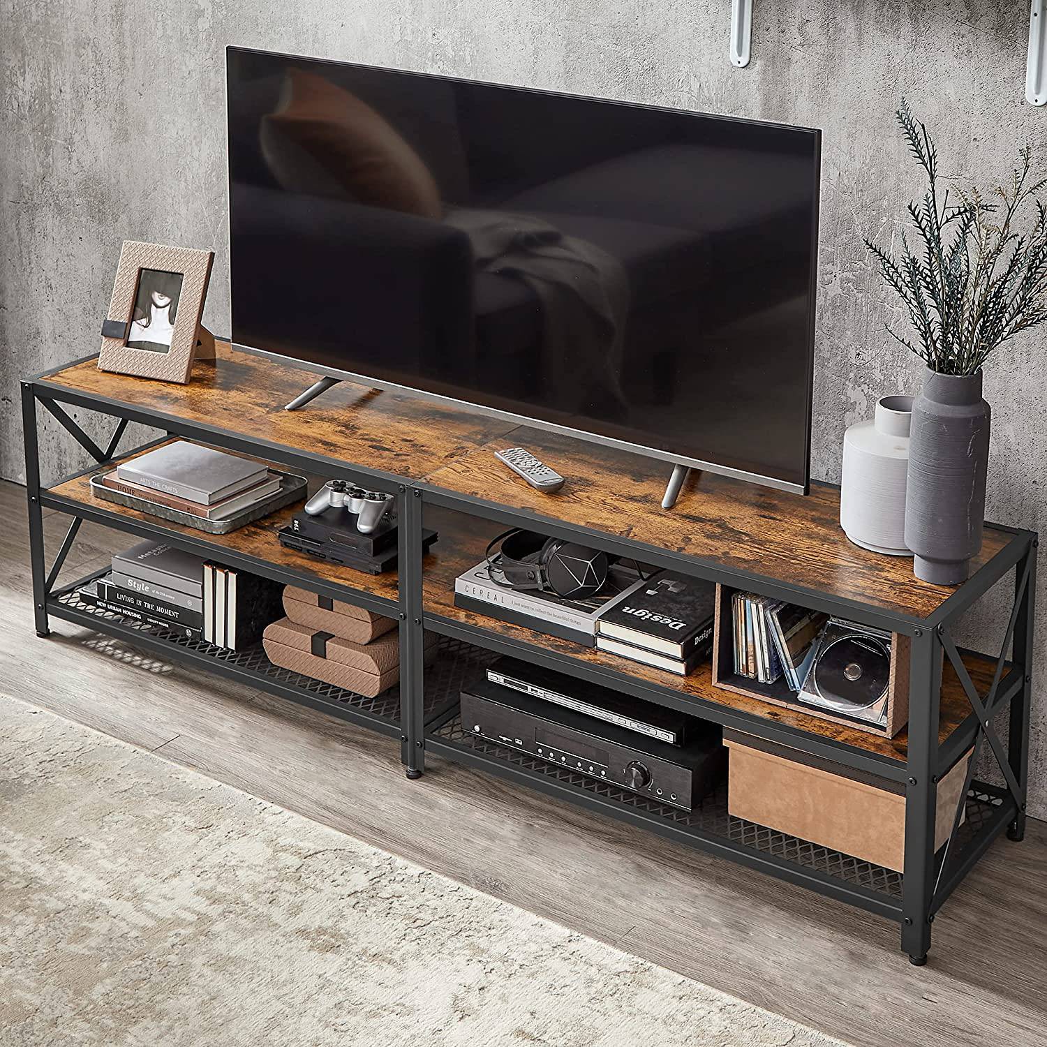 home24 TV-Rack I Böden: Spanplatte, beschichtet Gestell: Metall, lackiert Braun/Braun 178cm home24 TV-Rack I Böden: Spanplatte, beschichtet Gestell: Metall, lackiert Braun/Braun 178cm von home24