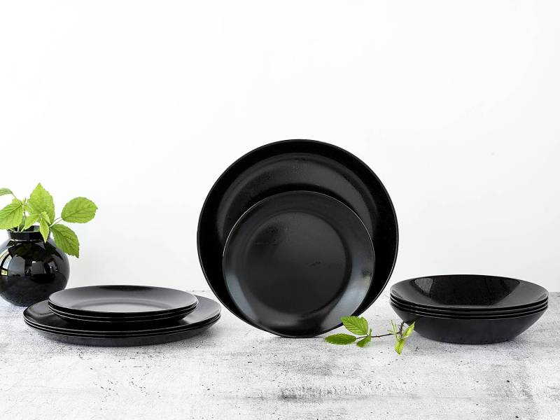 home24 Tafelservice Diana 32 x 14 x 32cm Schwarz von home24