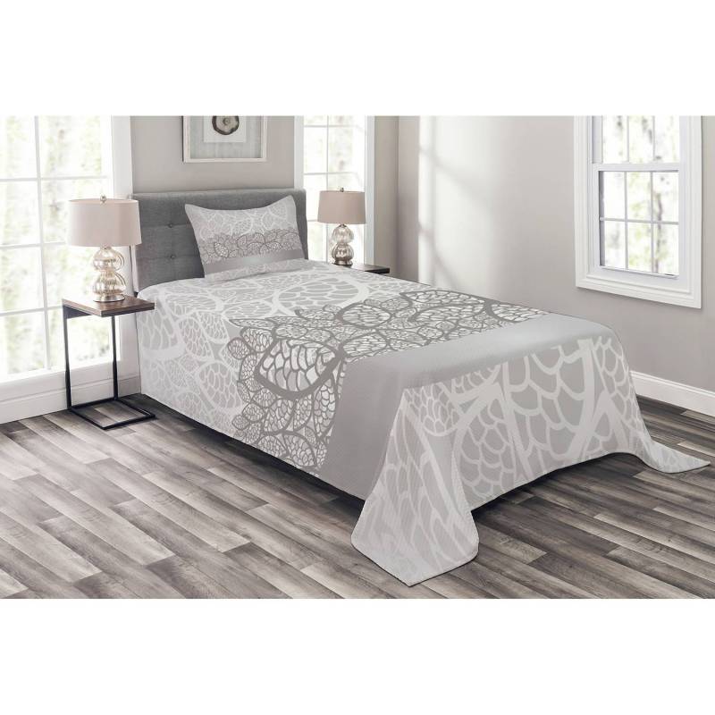 home24 Tagesdecken-Set Lace 170 x 220cm Grau Webstoff von home24