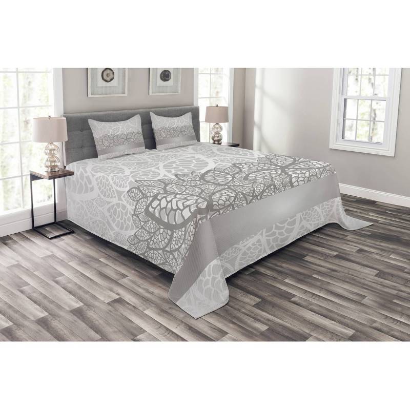 home24 Tagesdecken-Set Lace 220 x 220cm Grau Webstoff von home24