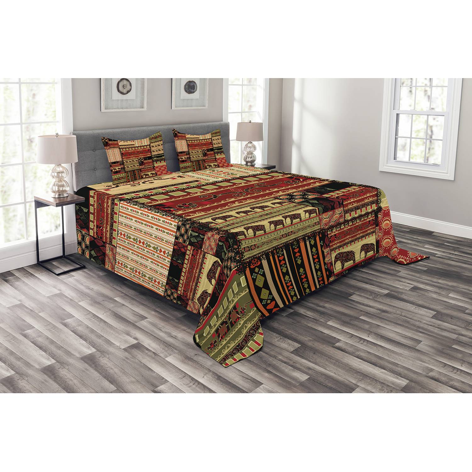 home24 Tagesdecken-Set Patchwork 220 x 220cm Rot Webstoff home24 Tagesdecken-Set Patchwork 220 x 220cm Rot Webstoff von home24