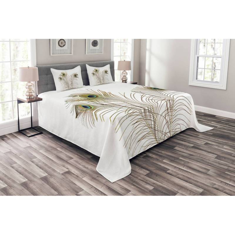 home24 Tagesdecken-Set Turquoise 220 x 220cm Beige Webstoff von home24