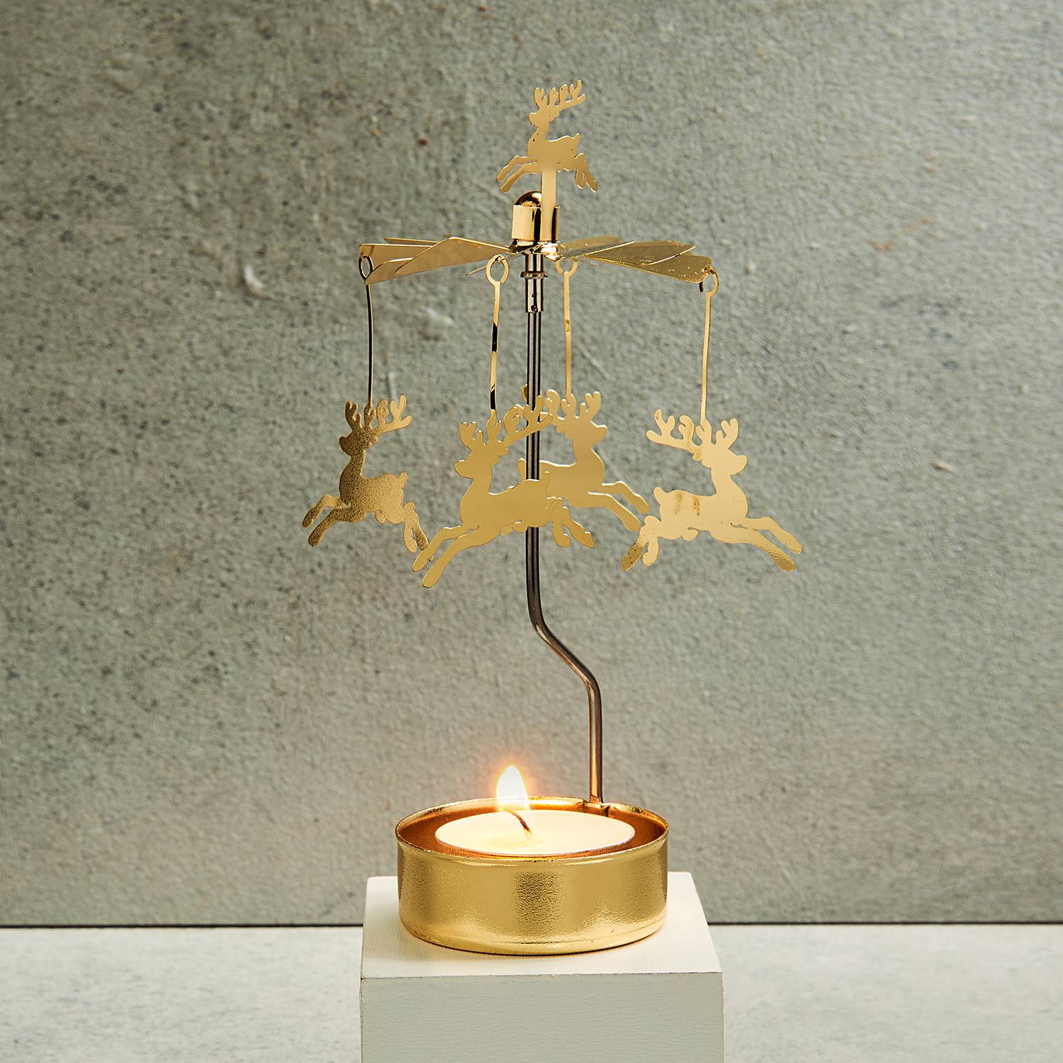 home24 Teelichtkarussell Hirsche 15cm von home24