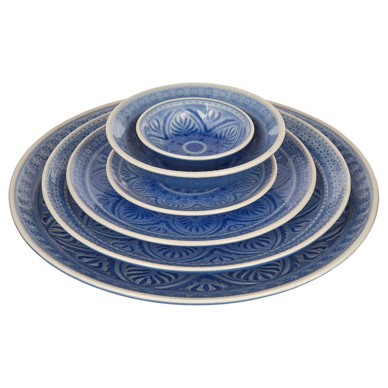 home24 Teller 6er-Set Ø 14cm Blau von home24