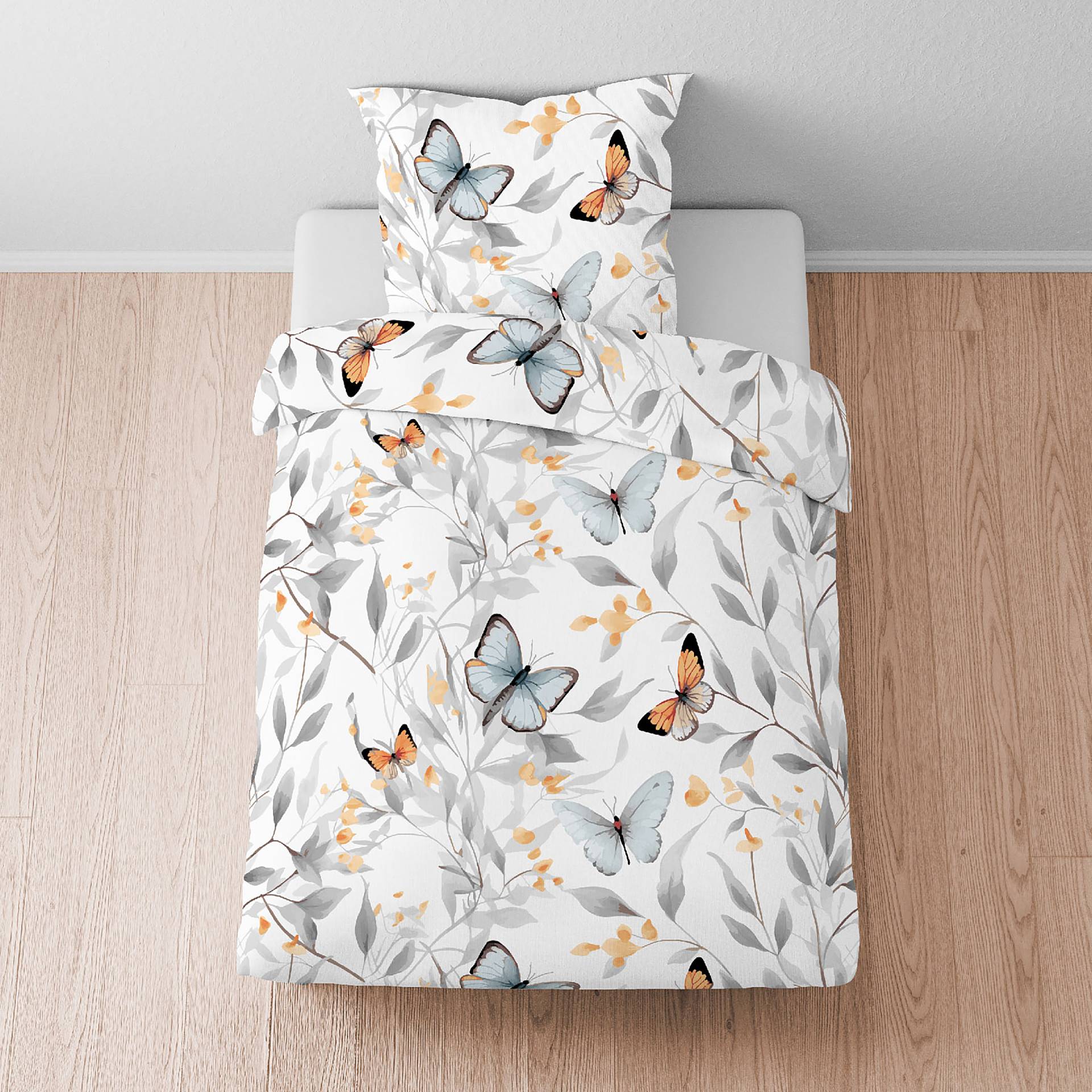 home24 Tencel-Bettwäsche Schmetterlinge 155 x 200 cm + Kissen 80 x 80 cm Weiß/Weiß home24 Tencel-Bettwäsche Schmetterlinge 155 x 200 cm + Kissen 80 x 80 cm Weiß/Weiß von home24