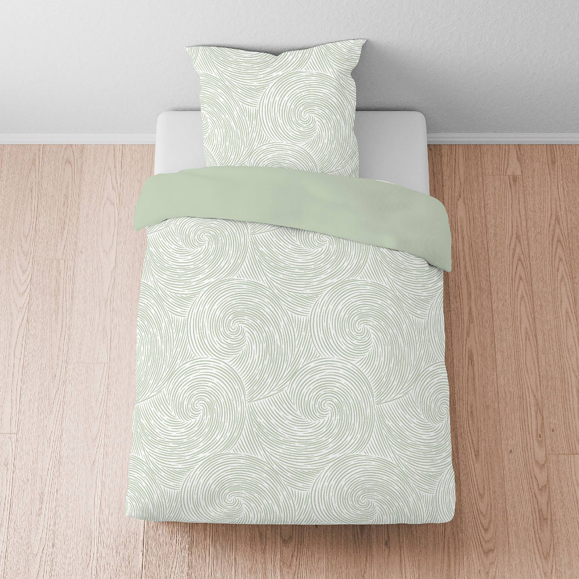 home24 Tencel-Bettwäsche Strudel 135 x 200 cm + Kissen 80 x 80 cm Grün/Salbei home24 Tencel-Bettwäsche Strudel 135 x 200 cm + Kissen 80 x 80 cm Grün/Salbei von home24