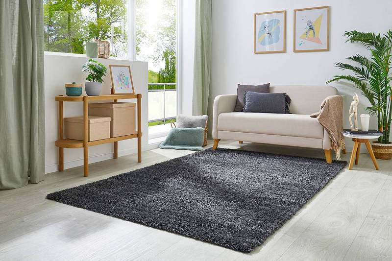 home24 Teppich Chia 80 x 150cm Schwarz/Anthrazit von home24