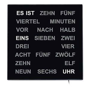 home24 Tisch & Wanduhr Limpa Typ A LED Anzeige 28 x 28 x 4cm Schwarz/Schwarz/Weiß von home24