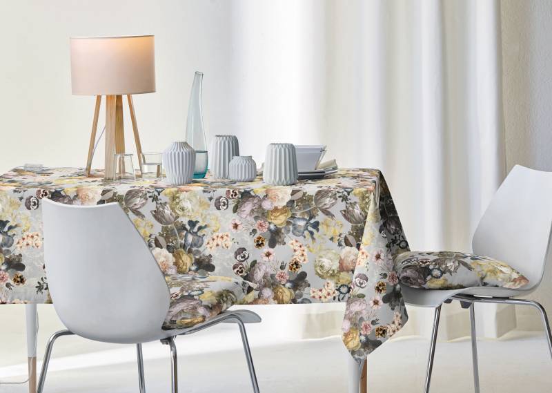 home24 Tischdecke Herbstzeit Typ B 85 x 85cm Grau/Grau von home24