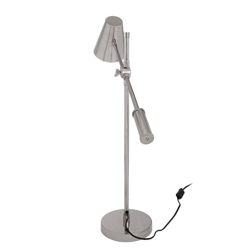 home24 Tischleuchte Allen 525 18 x 74 x 68cm Silber/Silber 75% Stahl 15% Messing 10% Eisen E27 von home24
