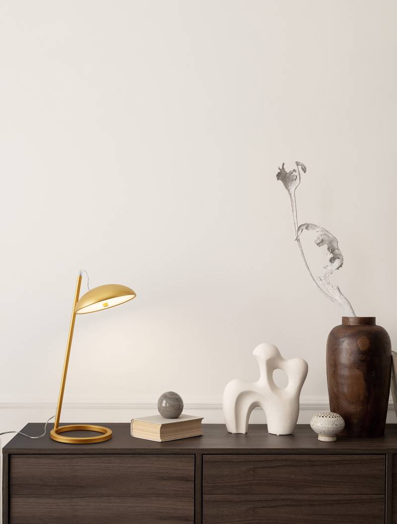 home24 Tischleuchte Flute Ø 20cm Gold/Gold Kunststoffart: Acrylglas Material: Metall, Kunststoff Metallart: Aluminium Oberfläche Metall: Lackiert home24 Tischleuchte Flute Ø 20cm Gold/Gold Kunststoffart: Acrylglas Material: Metall, Kunststoff Metallart: Aluminium Oberfläche Metall: Lackiert von home24