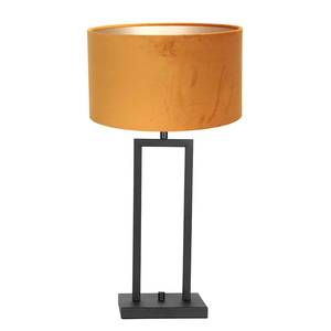 home24 Tischleuchte Stang Höhe 57 cm Ø 30cm Schwarz/Orange Samt E27 von home24
